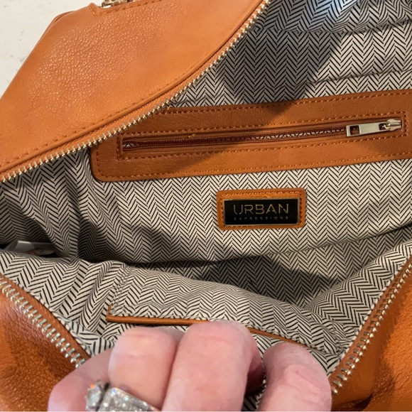 Urban Expressions Tan Crossbody or Hobo purse. Three zippers outside NWOT. - Picture 3 of 10